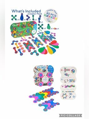 Clixo Magnetic Building Sets | 49 Piece Tiny & Mighty + Creator Pack